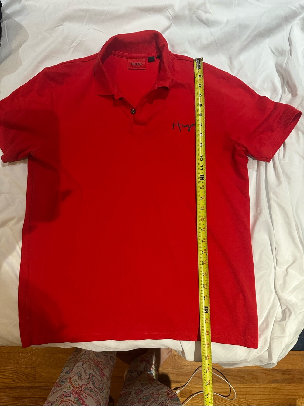 Hugo Boss Bright Red Men’s Polo with Script Logo